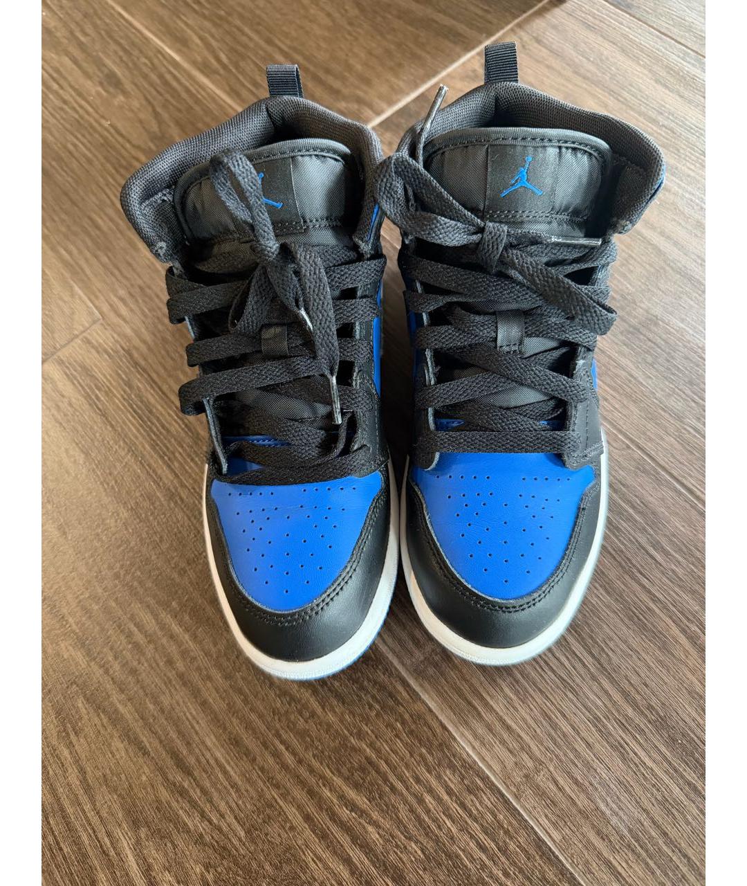 JORDAN Синие кожаные кеды, фото 2