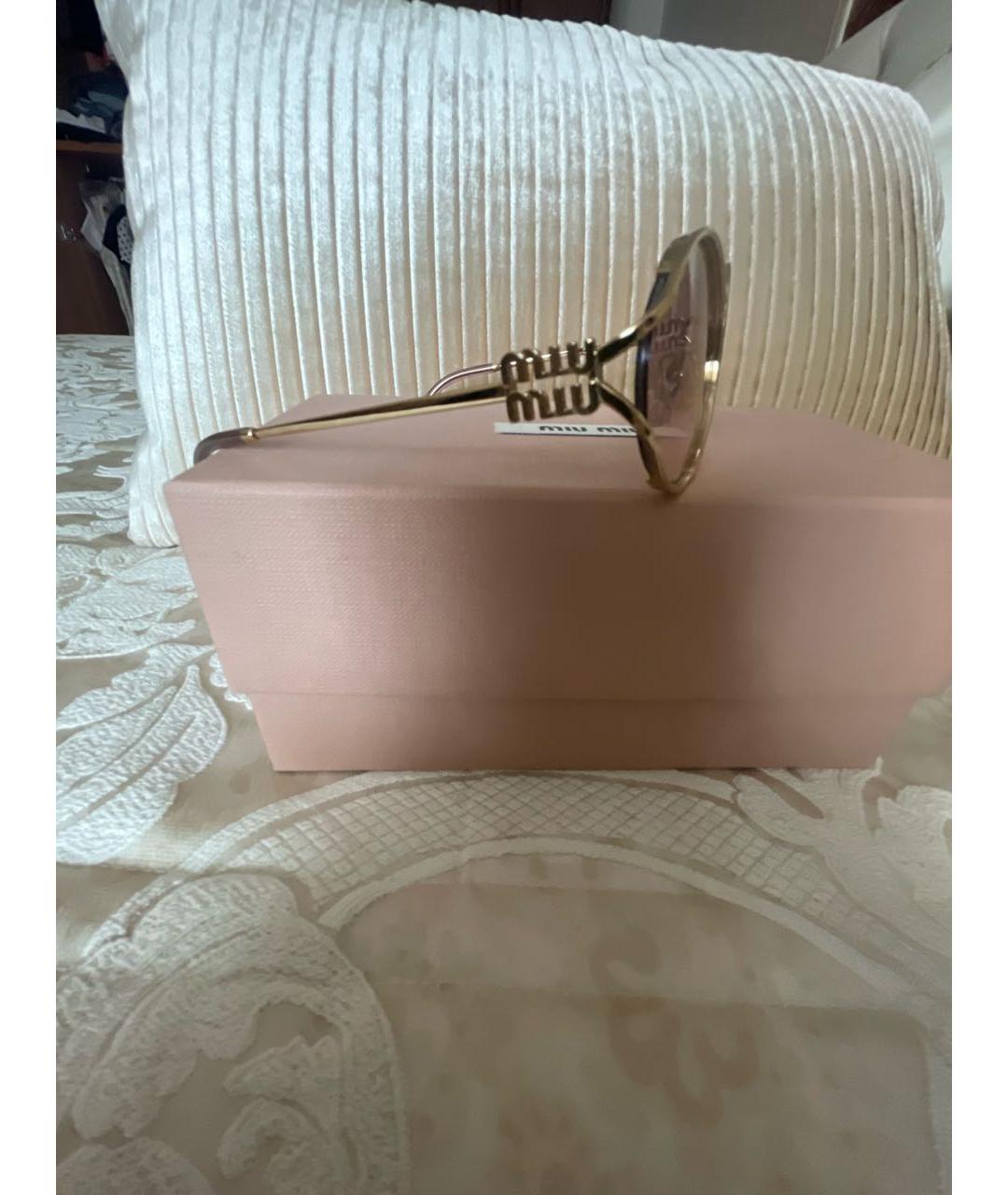 MIU MIU Розовые металлические солнцезащитные очки, фото 2