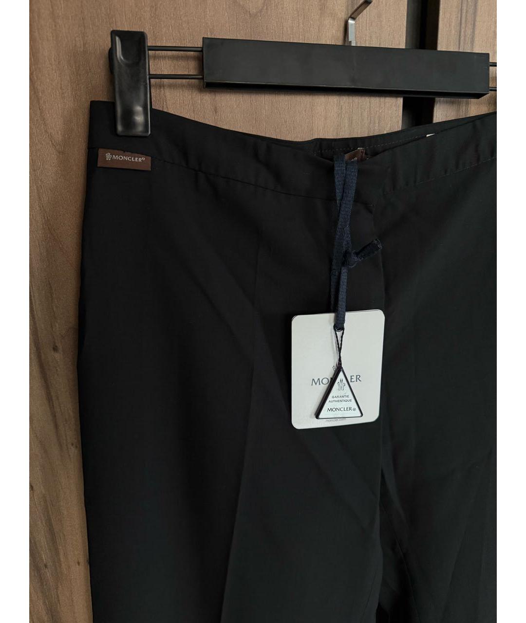MONCLER Черные хлопковые прямые брюки, фото 3