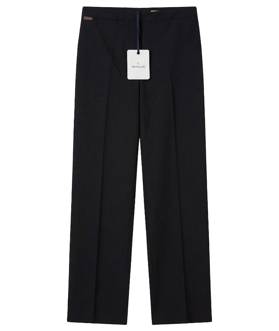 MONCLER Черные хлопковые прямые брюки, фото 1