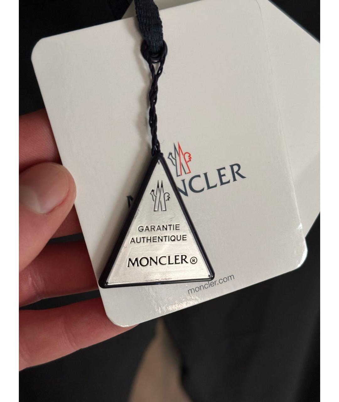 MONCLER Черные хлопковые прямые брюки, фото 6