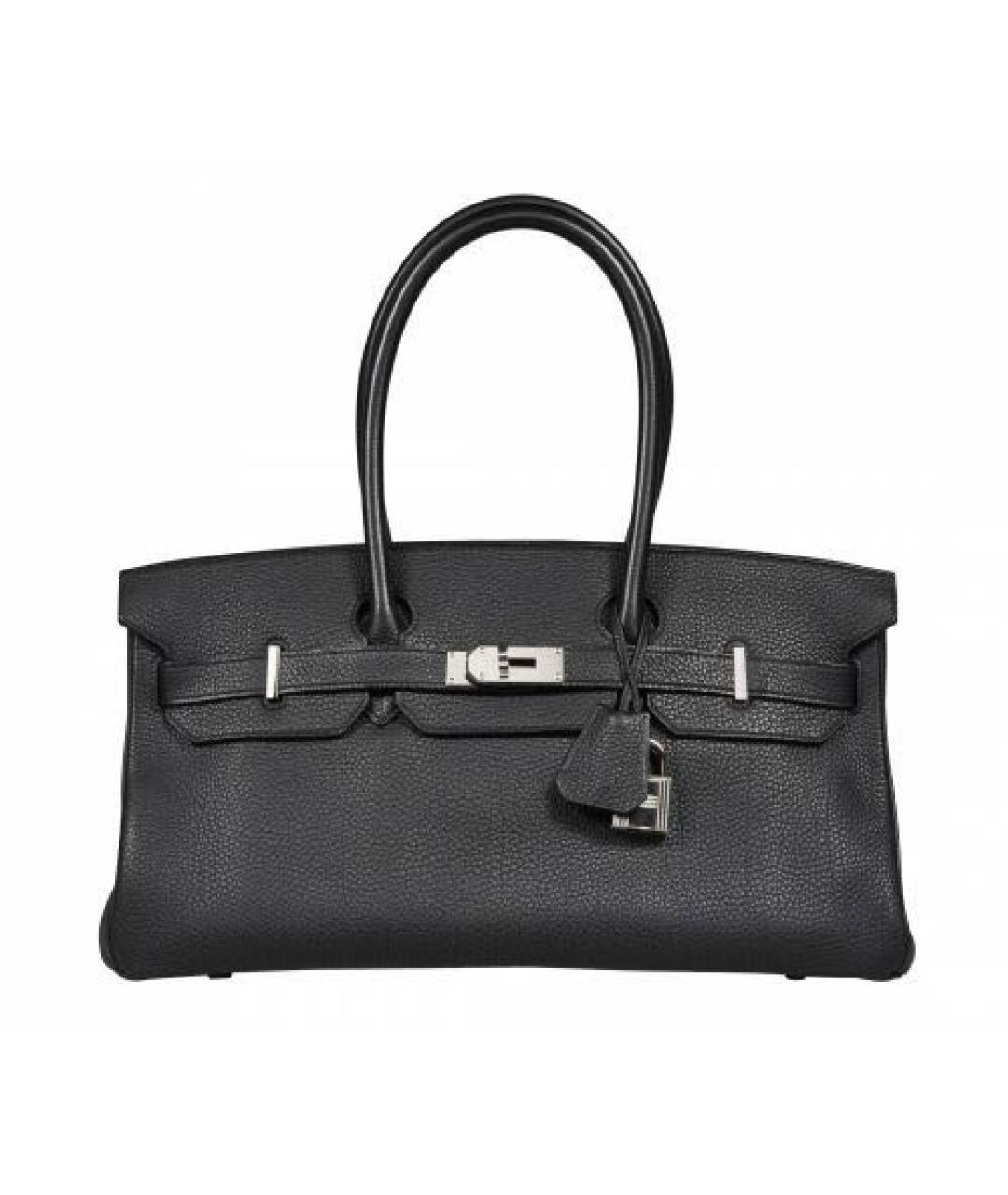HERMES Черная кожаная сумка с короткими ручками, фото 7