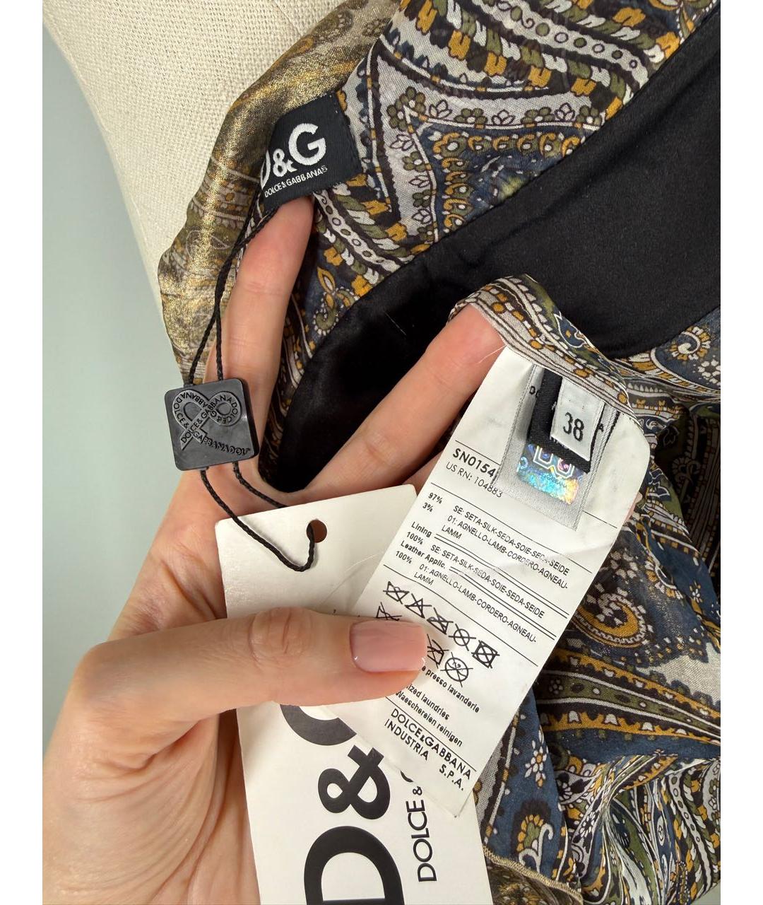 DOLCE&GABBANA Мульти шелковая майка, фото 8