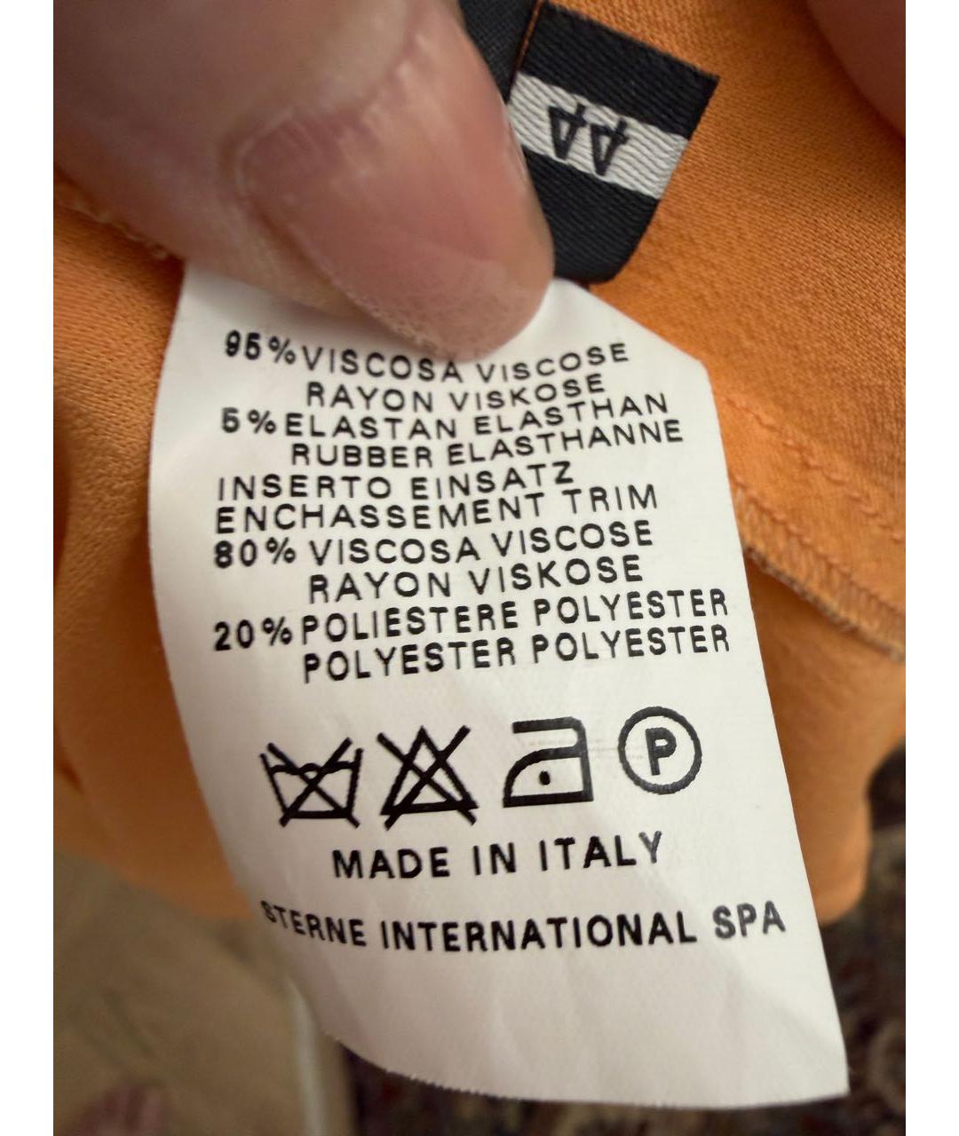 LORENA ANTONIAZZI Оранжевая вискозная блузы, фото 5