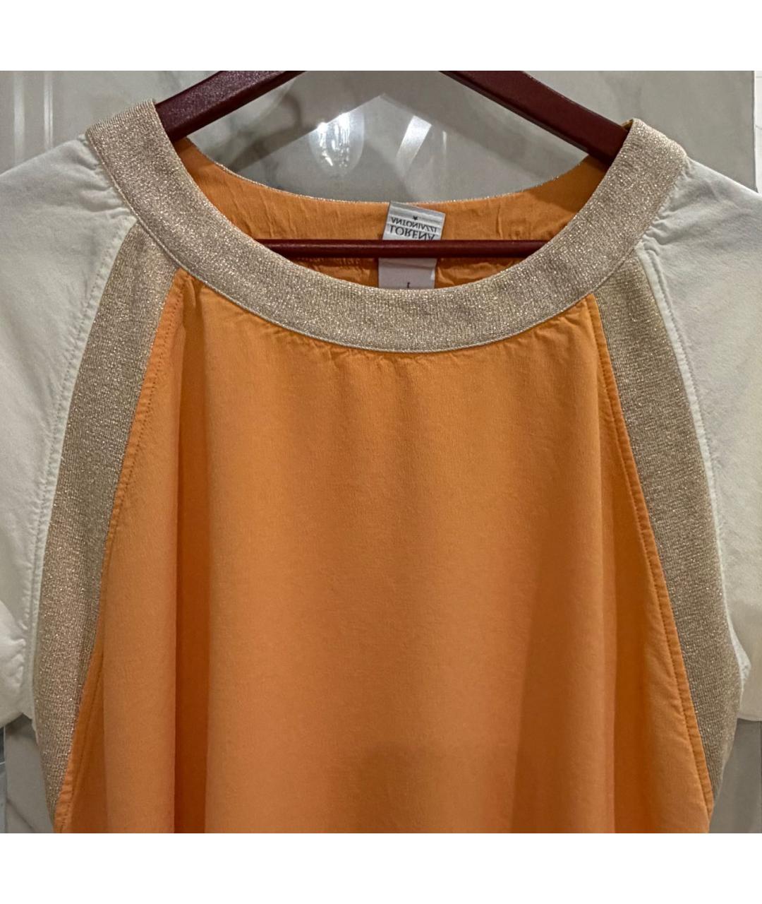 LORENA ANTONIAZZI Оранжевая вискозная блузы, фото 3