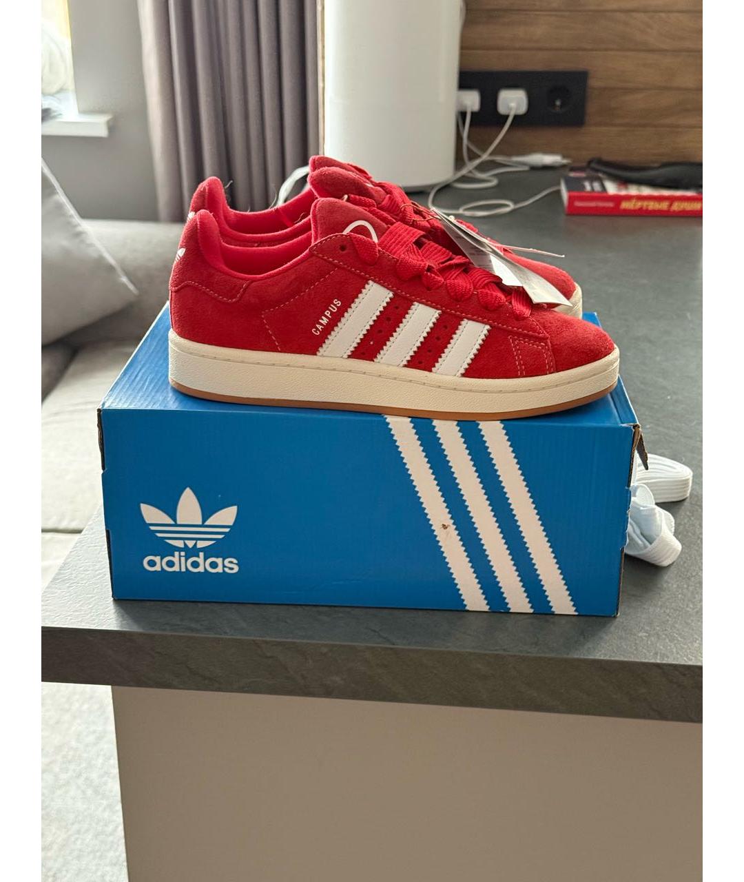 ADIDAS Красные замшевые кеды, фото 8