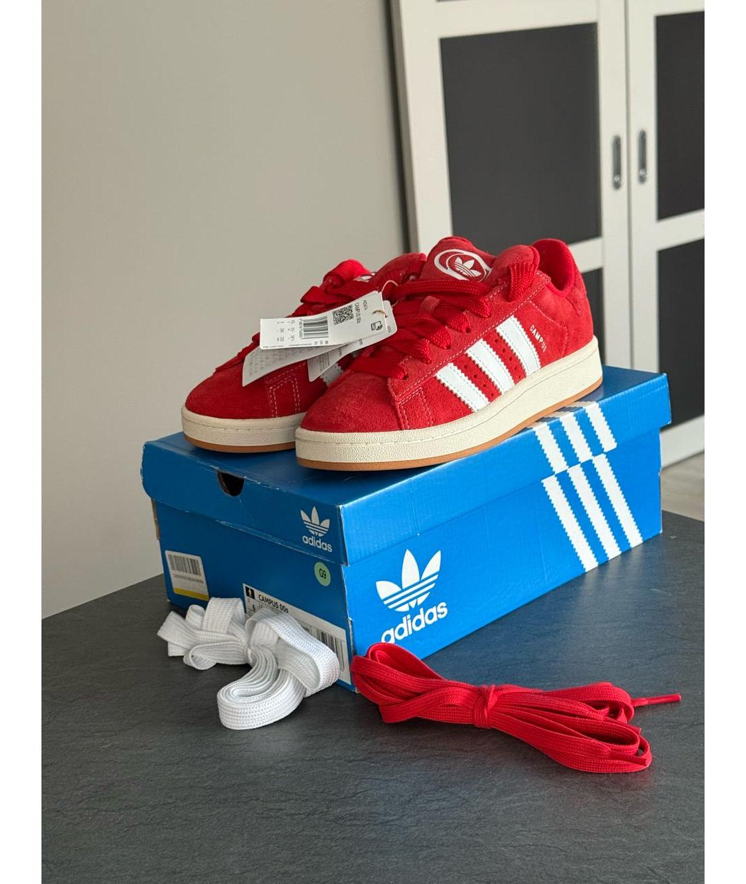 ADIDAS Красные замшевые кеды, фото 7