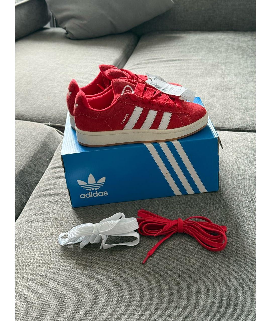 ADIDAS Красные замшевые кеды, фото 4