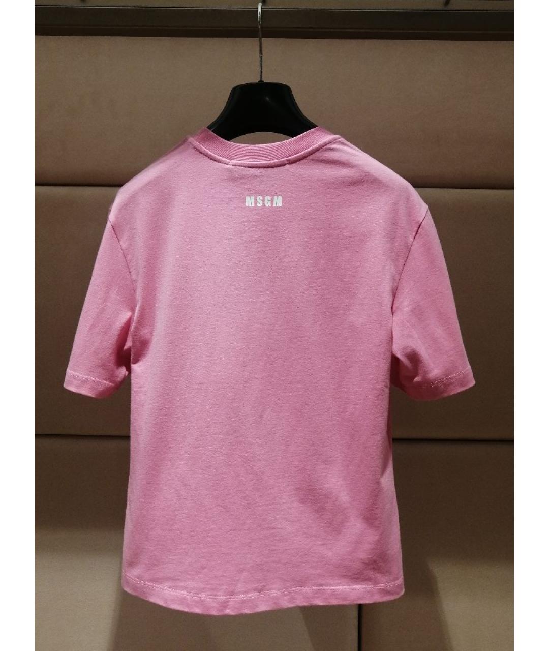 MSGM Розовая хлопковая футболка, фото 2