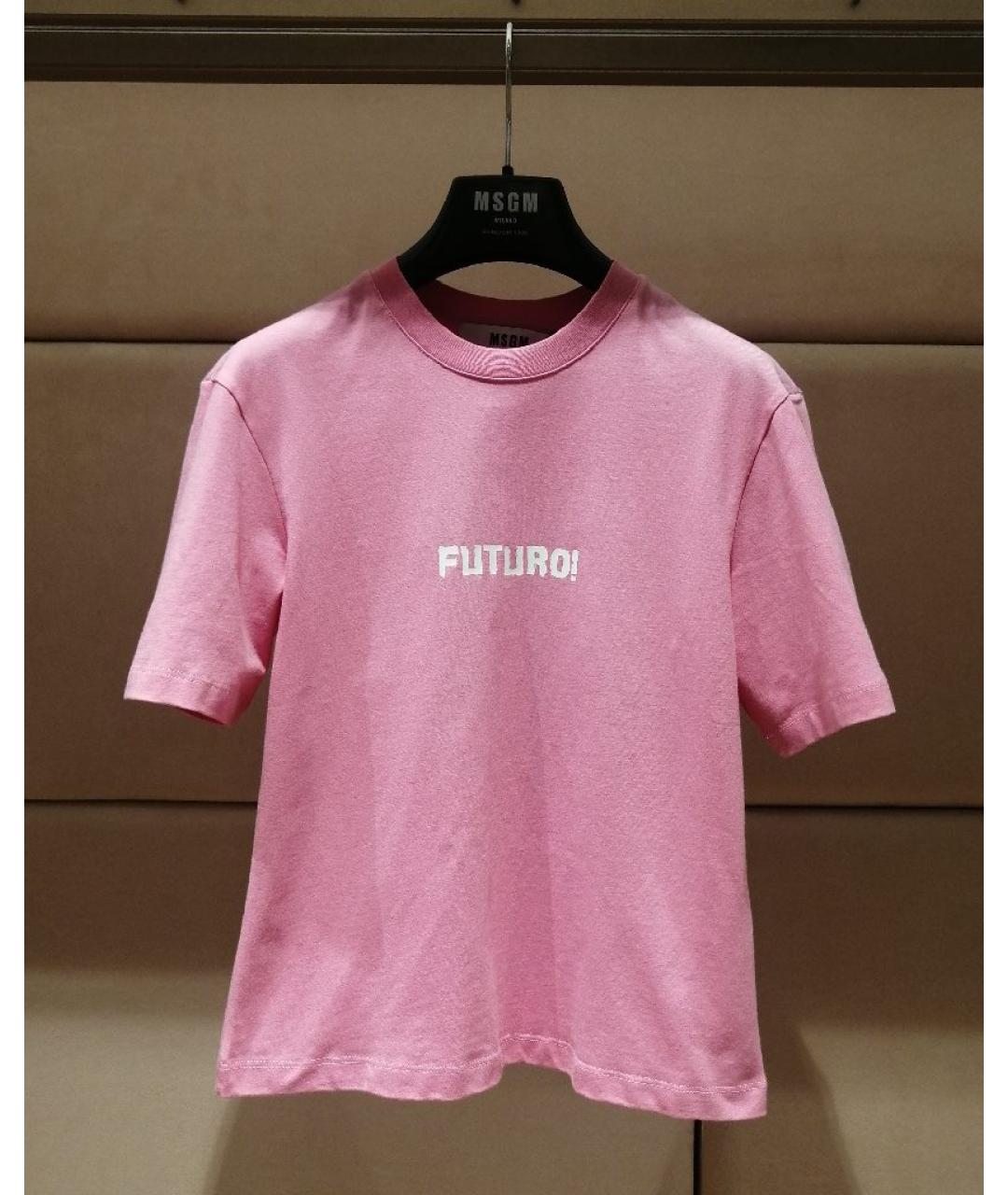 MSGM Розовая хлопковая футболка, фото 3