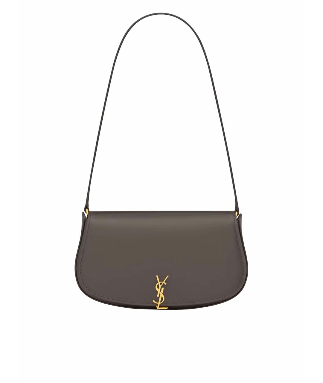 SAINT LAURENT Зеленая кожаная сумка с короткими ручками, фото 1