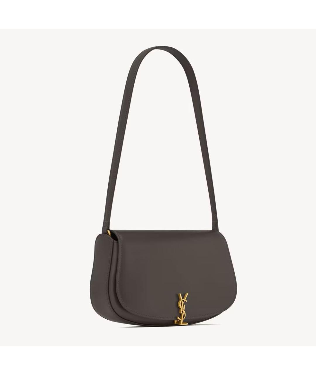 SAINT LAURENT Зеленая кожаная сумка с короткими ручками, фото 2