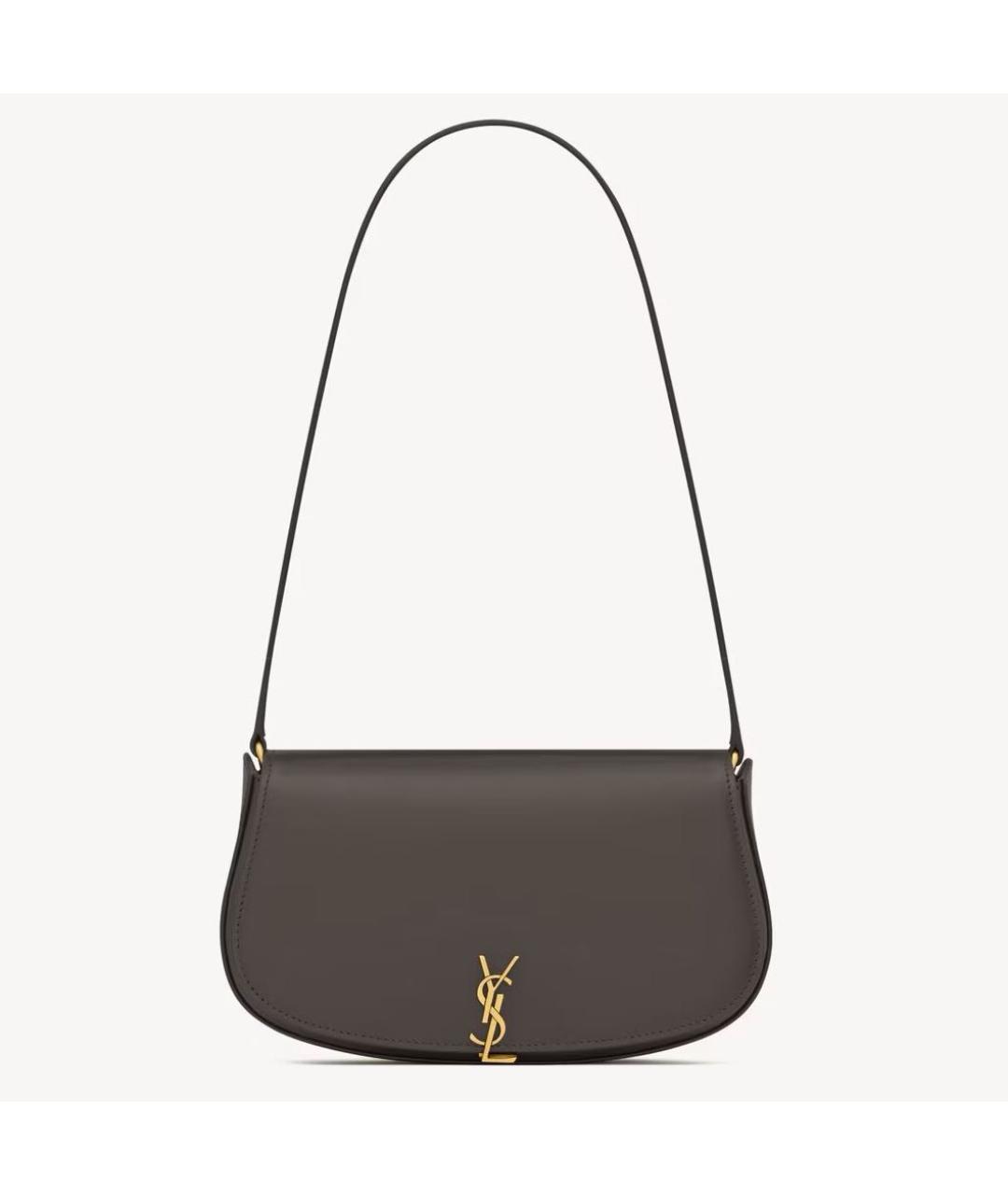 SAINT LAURENT Зеленая кожаная сумка с короткими ручками, фото 4