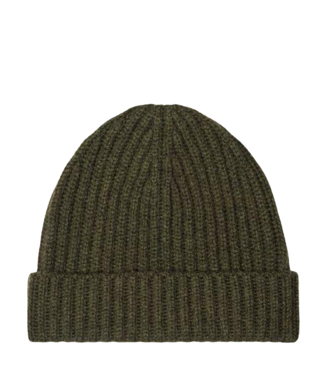 LORO PIANA Зеленая кашемировая шапка, фото 5