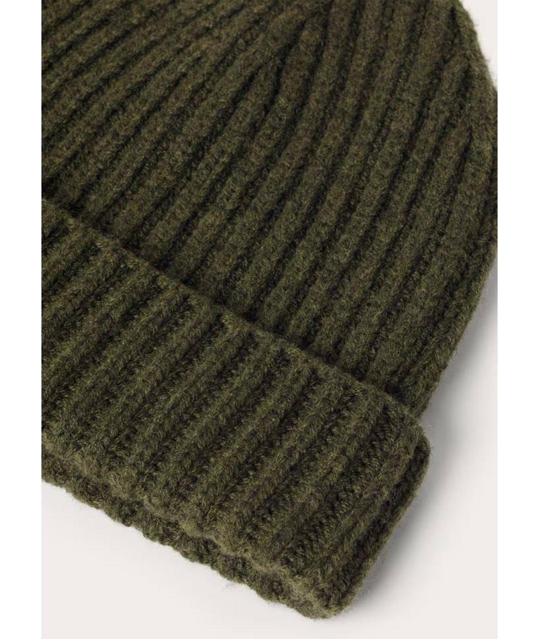 LORO PIANA Зеленая кашемировая шапка, фото 3
