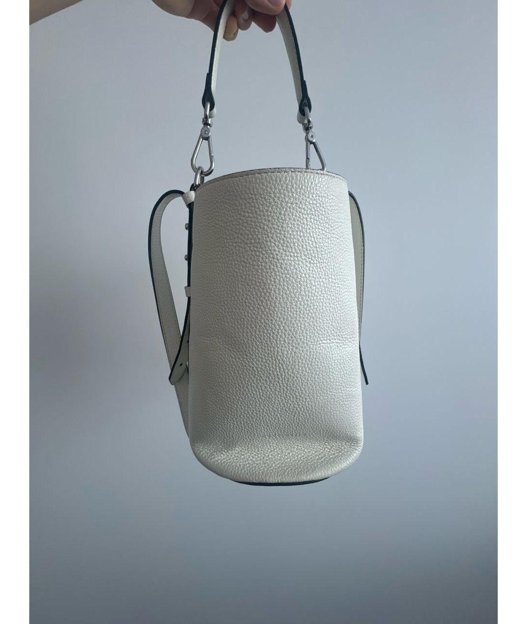 COCCINELLE Белая кожаная сумка тоут, фото 5