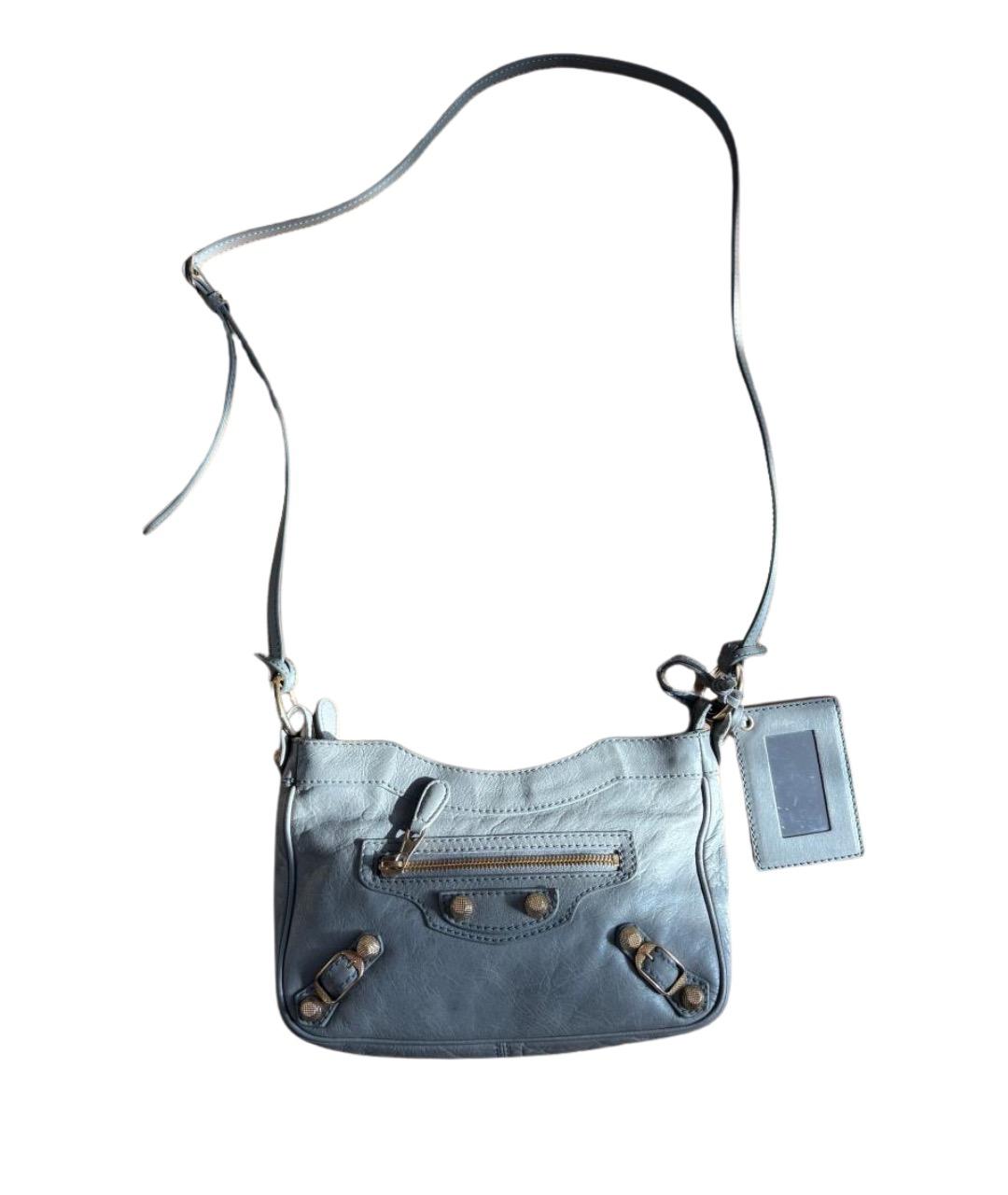 BALENCIAGA Серая кожаная сумка через плечо, фото 1