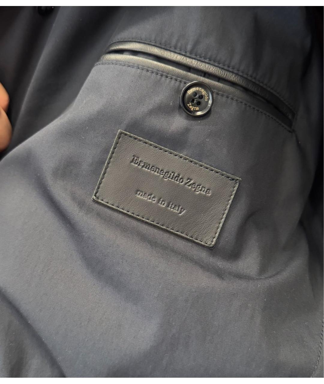 ERMENEGILDO ZEGNA XXX Темно-синий хлопковый тренч / плащ, фото 6