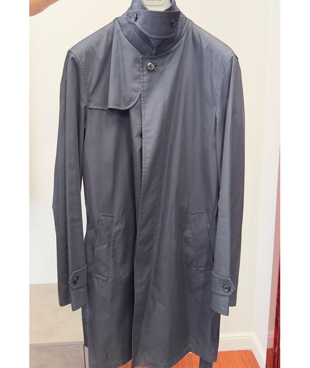 ERMENEGILDO ZEGNA XXX Темно-синий хлопковый тренч / плащ, фото 7