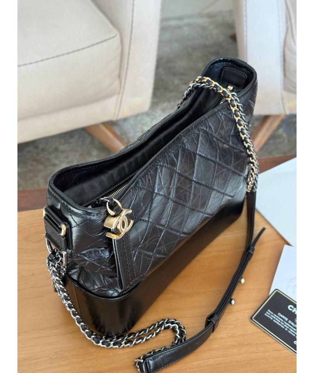 CHANEL Черная кожаная сумка через плечо, фото 3