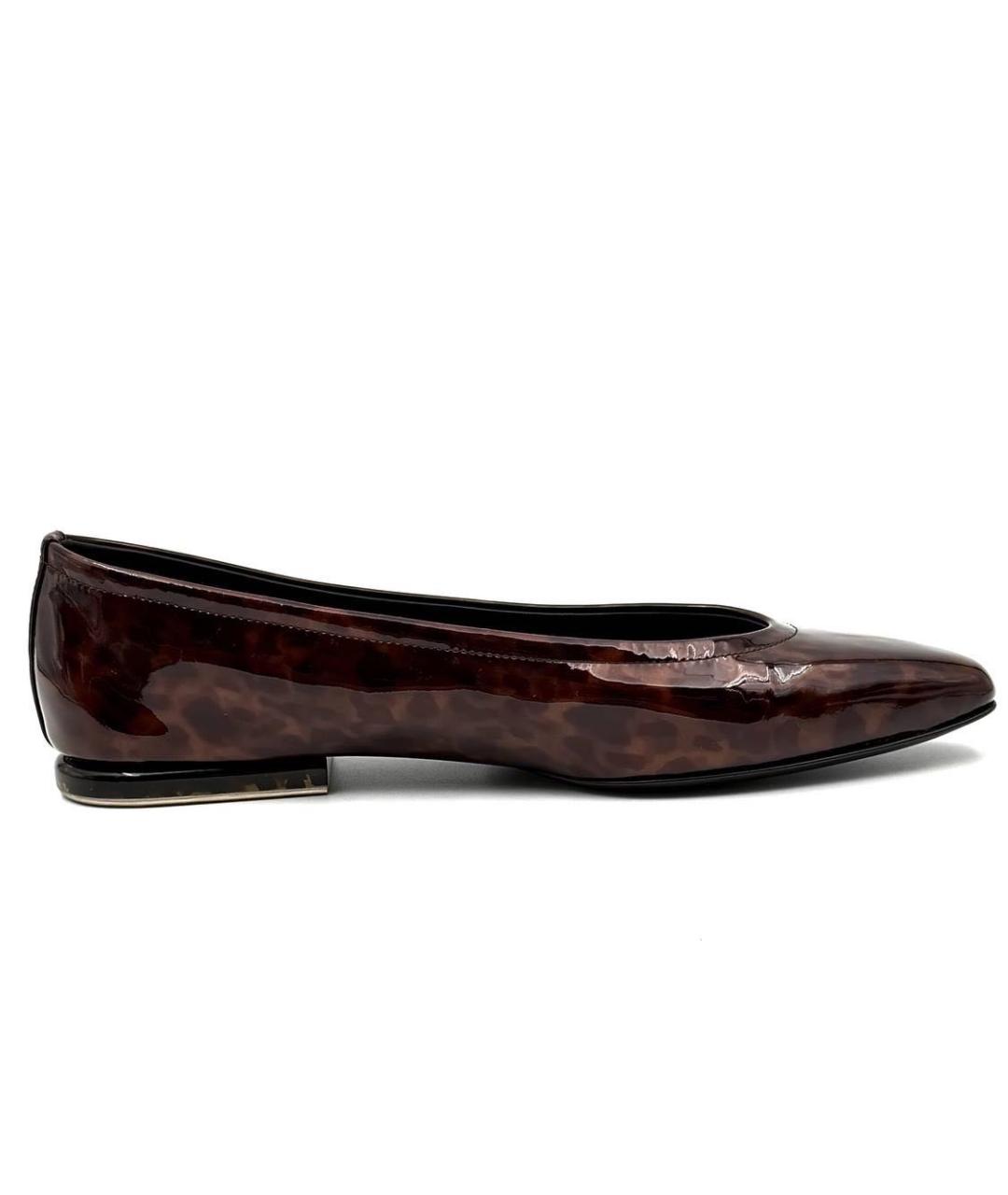 LORO PIANA Коричневые балетки из лакированной кожи, фото 8
