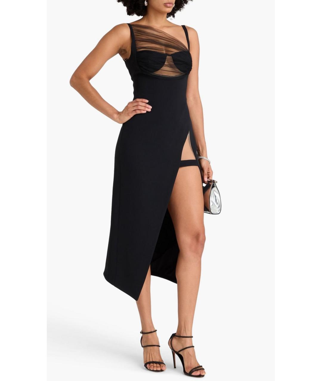 DAVID KOMA Черное вискозное коктейльное платье, фото 2