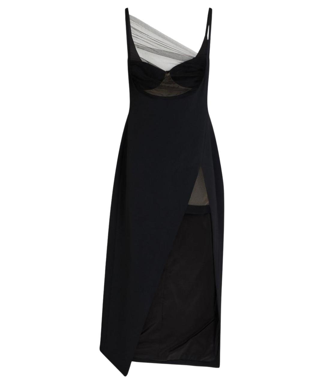 DAVID KOMA Черное вискозное коктейльное платье, фото 1