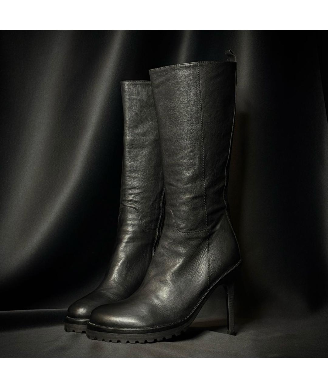 ANN DEMEULEMEESTER Черные кожаные ботинки, фото 2