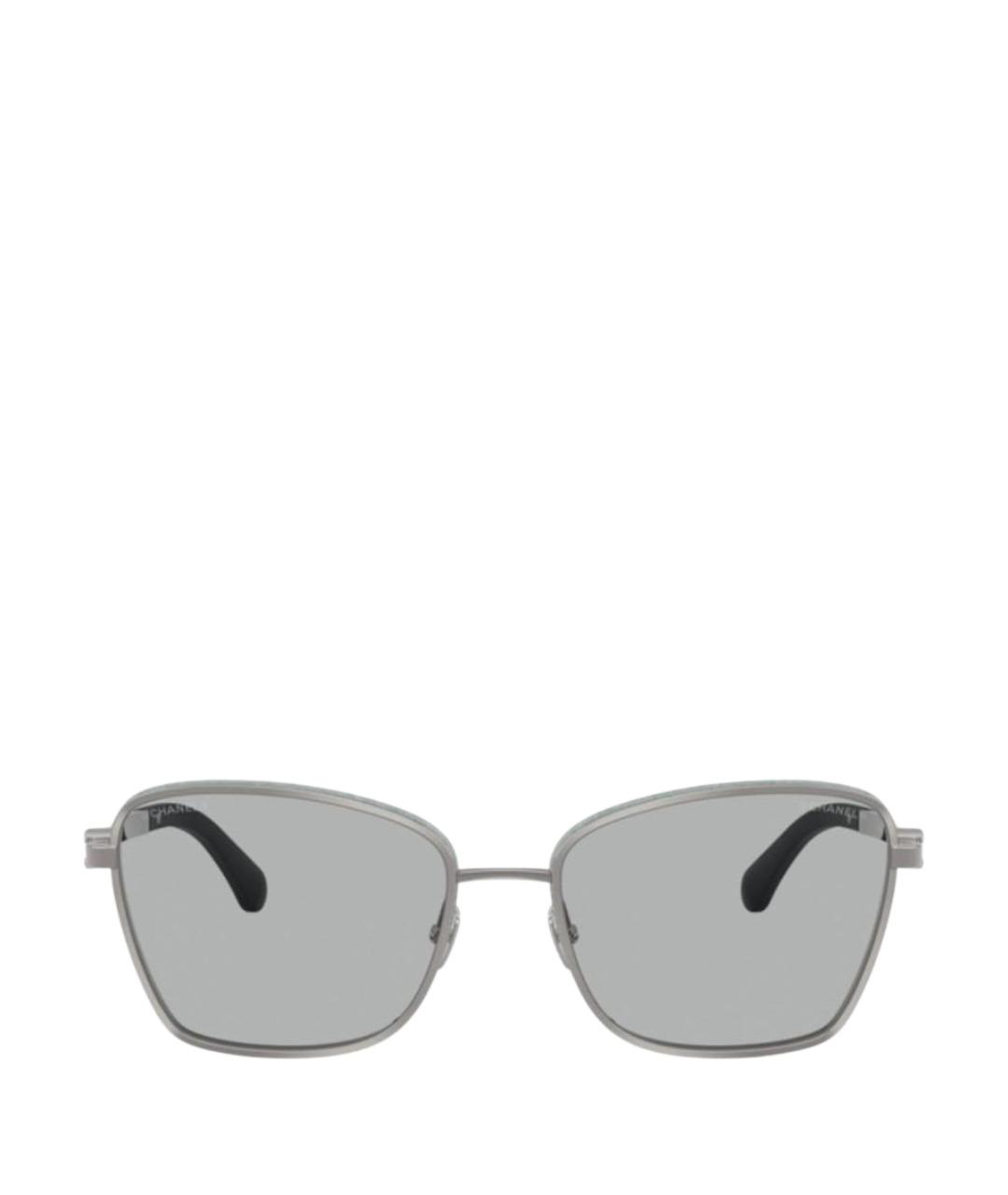 CHANEL Серебряные металлические солнцезащитные очки, фото 1