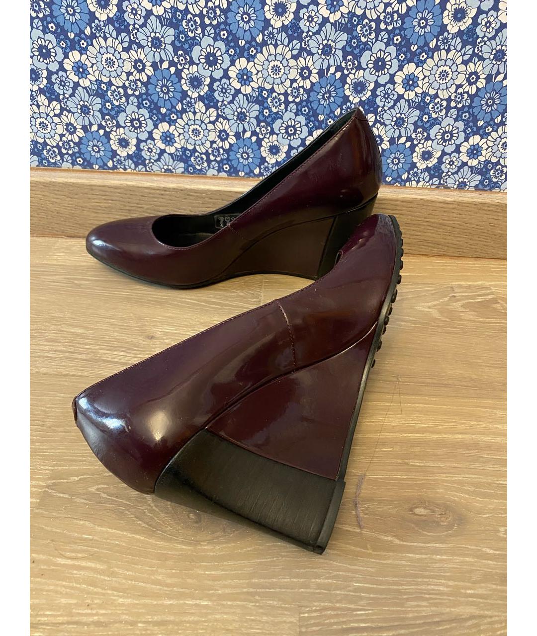 TOD'S Бордовые туфли из лакированной кожи, фото 5