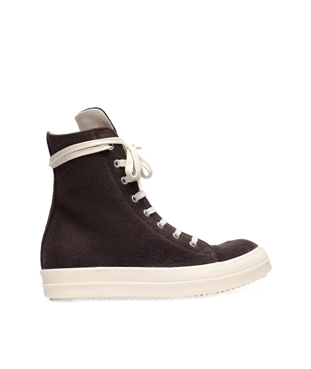 RICK OWENS Коричневые высокие кроссовки / кеды, фото 10