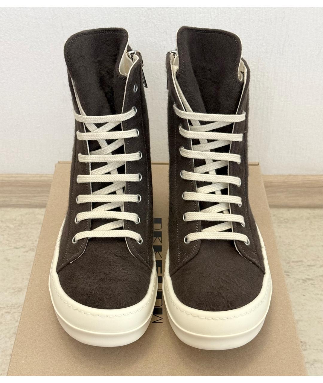 RICK OWENS Коричневые высокие кроссовки / кеды, фото 3