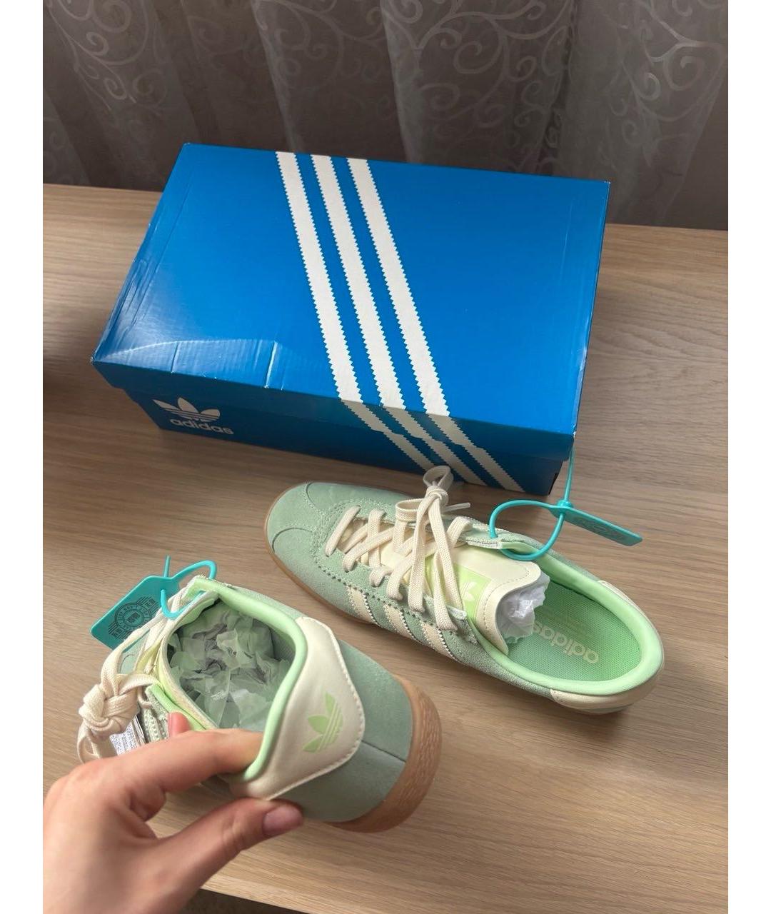 ADIDAS Салатовые замшевые кроссовки, фото 4