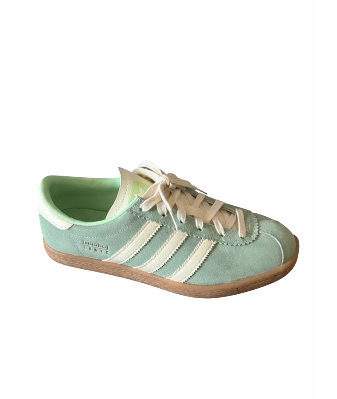 ADIDAS Салатовые замшевые кроссовки, фото 1