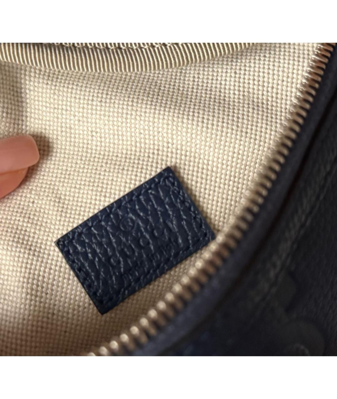 GUCCI Темно-синяя кожаная поясная сумка, фото 4