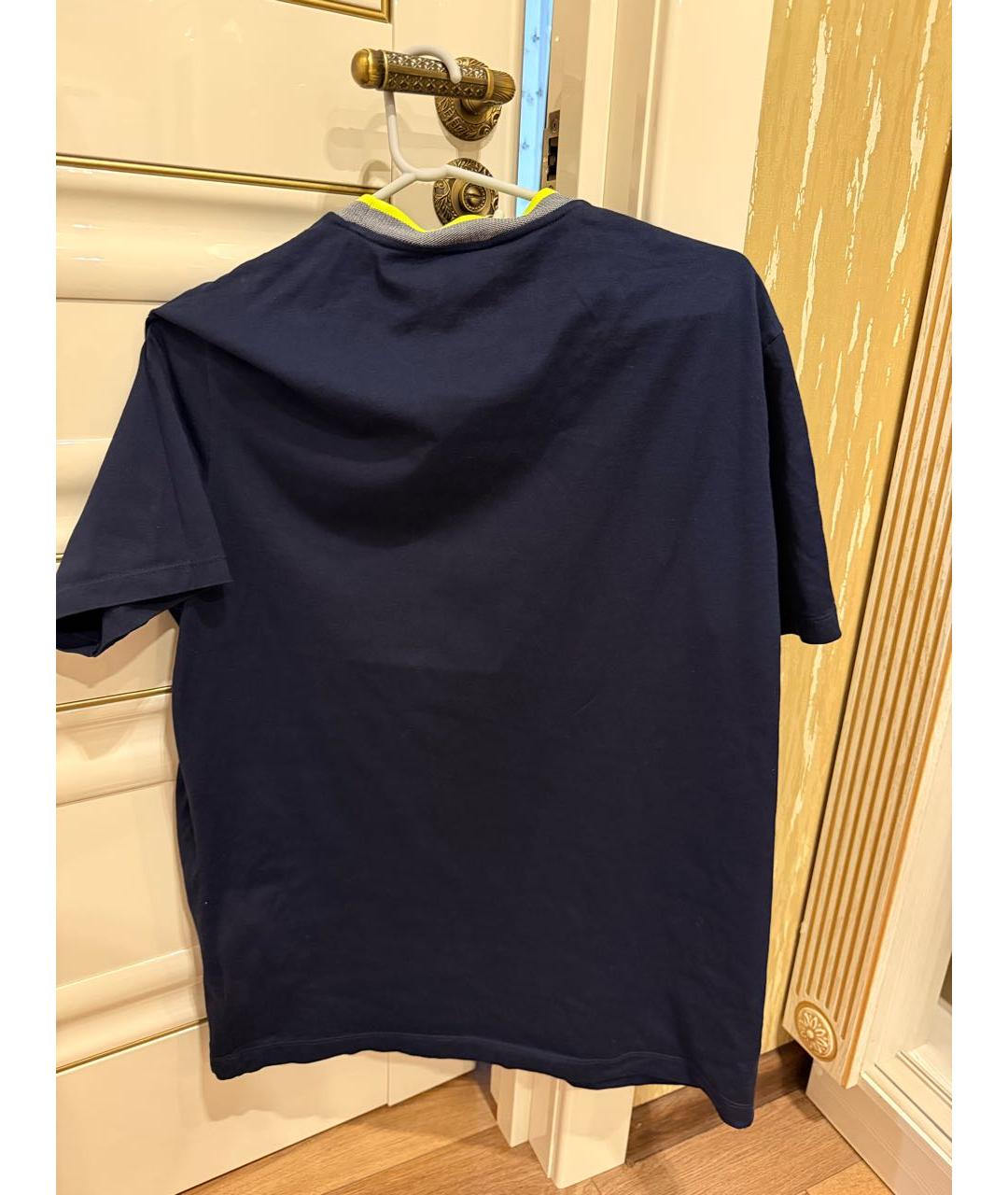 PAUL & SHARK Темно-синяя хлопковая футболка, фото 3