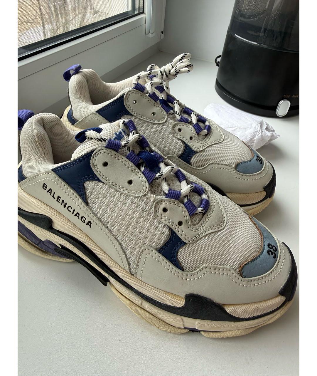 BALENCIAGA Белые текстильные кроссовки, фото 3