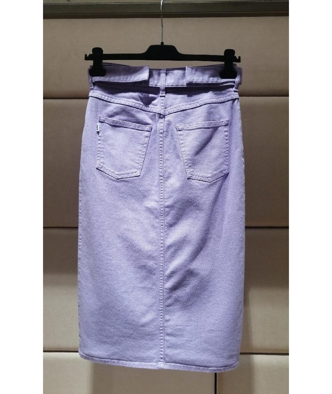 MSGM Фиолетовая хлопковая юбка миди, фото 2