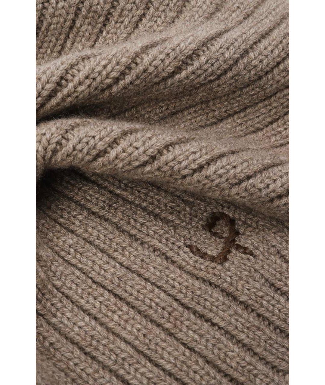 LORO PIANA Бежевый кашемировый шарф, фото 3