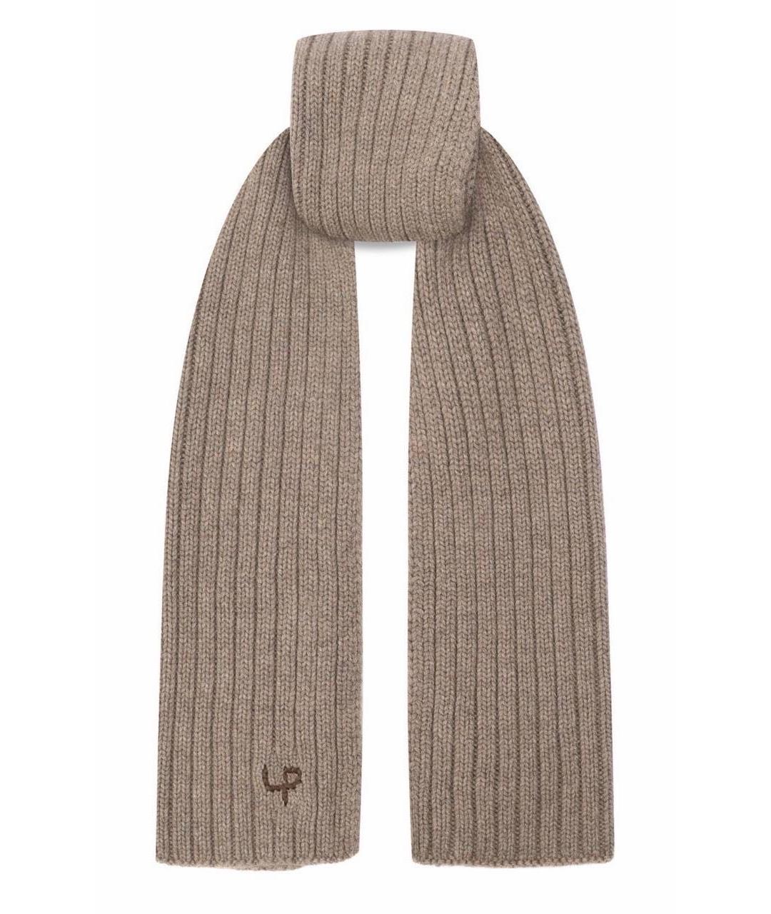 LORO PIANA Бежевый кашемировый шарф, фото 4