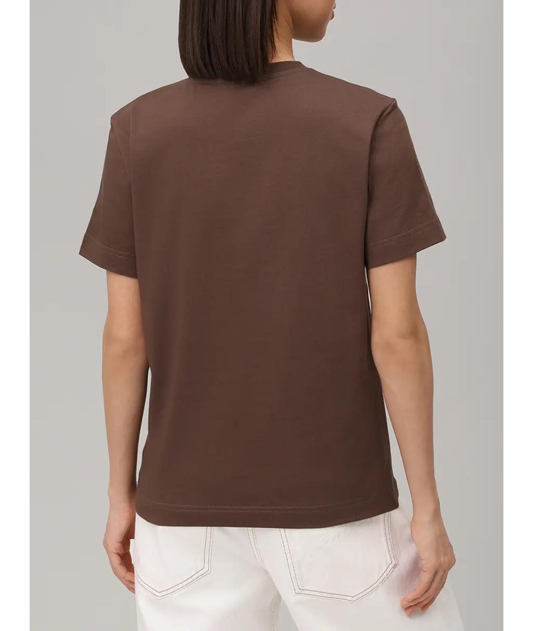JACQUEMUS Коричневая хлопковая футболка, фото 2