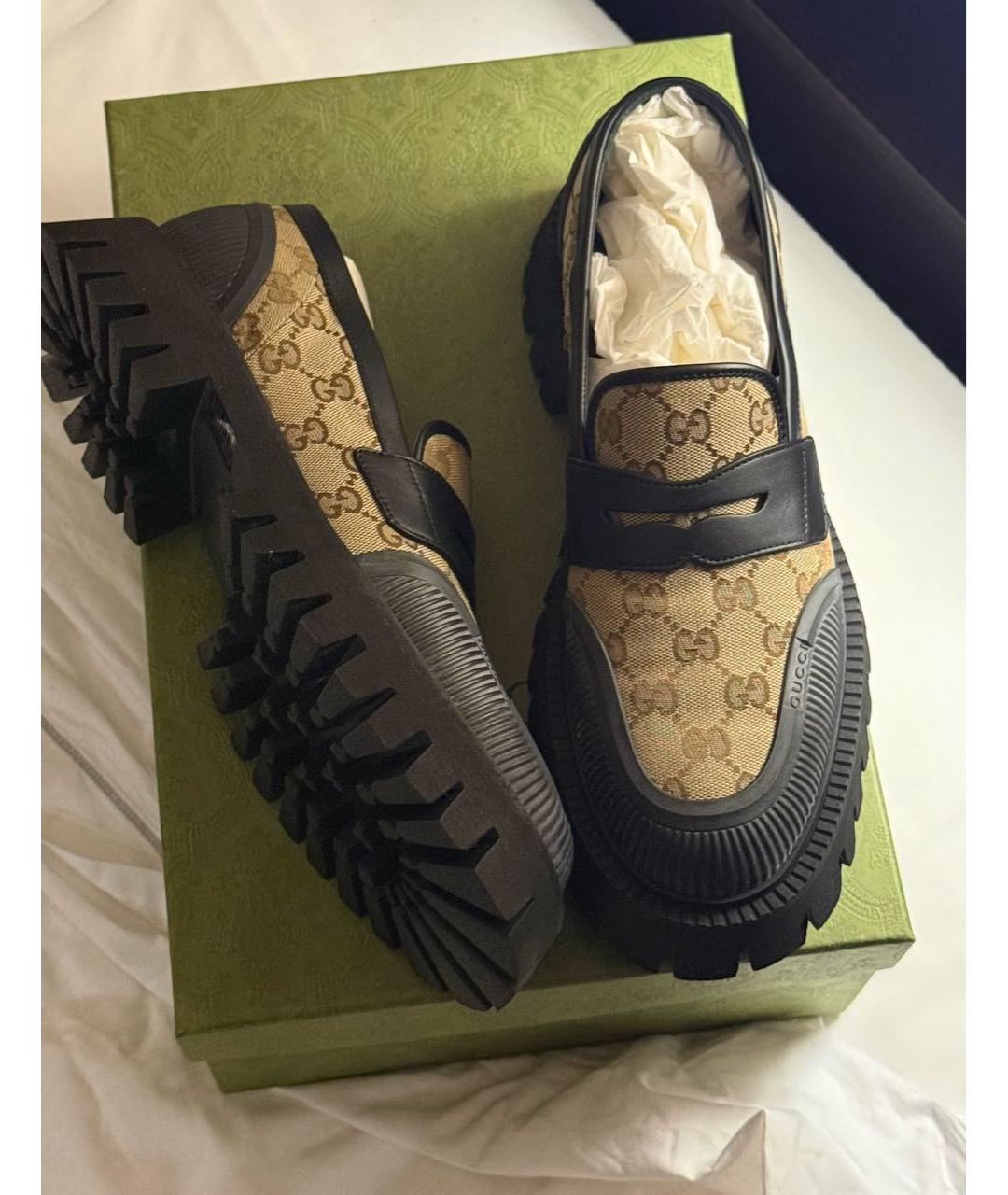 GUCCI Бежевые лоферы, фото 6