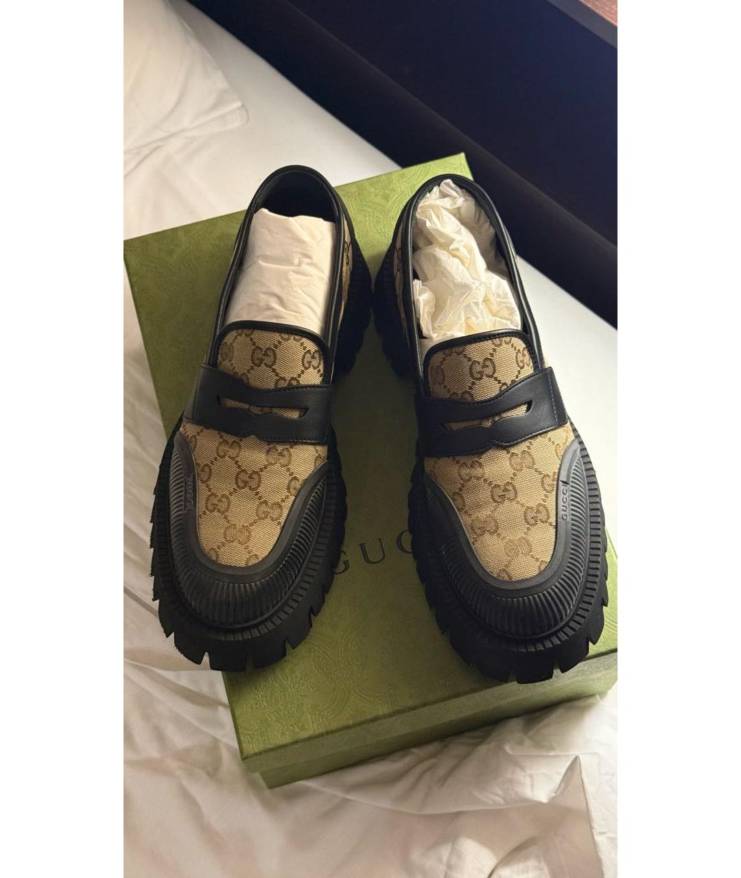 GUCCI Бежевые лоферы, фото 4