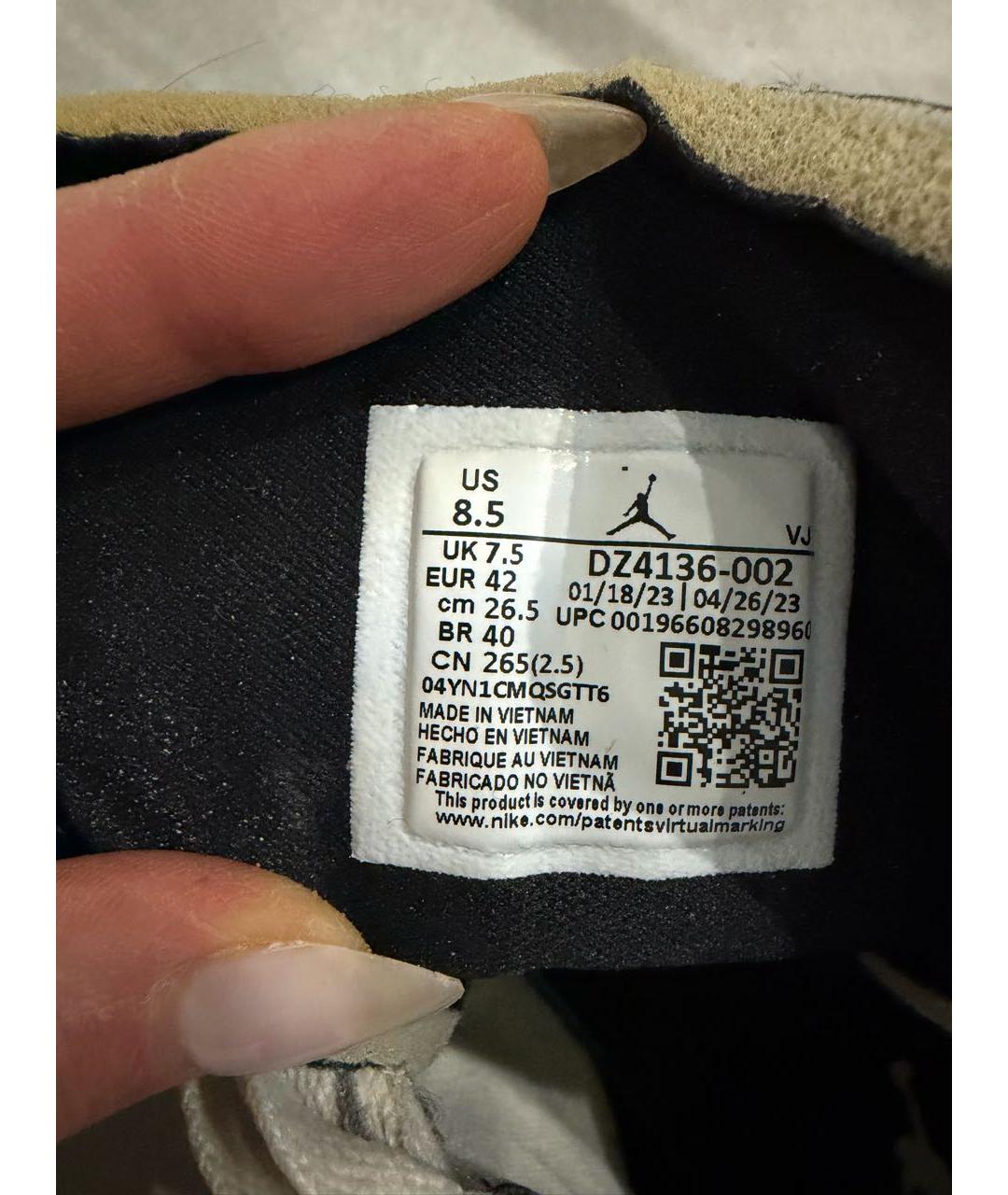 JORDAN Белые текстильные кеды, фото 5