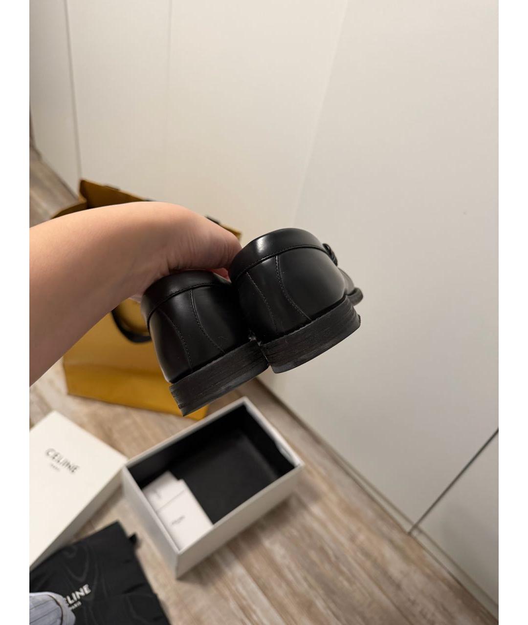 CELINE Черные кожаные лоферы, фото 7