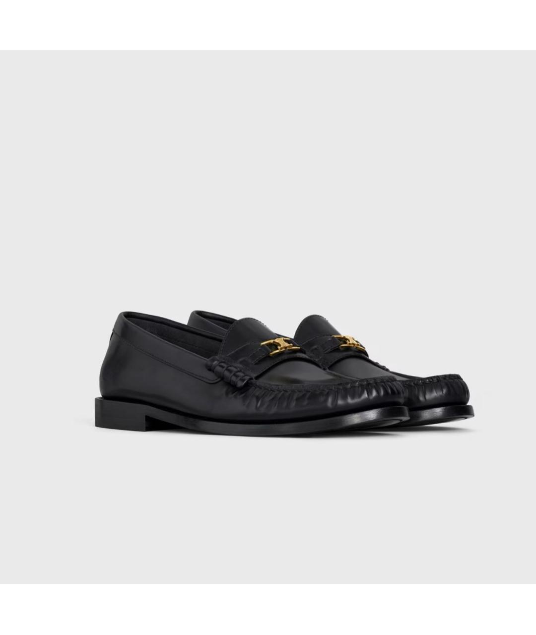 CELINE Черные кожаные лоферы, фото 9