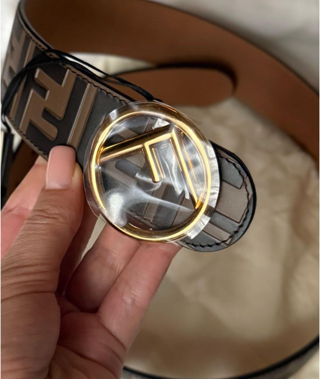 FENDI Коричневый кожаный ремень, фото 3