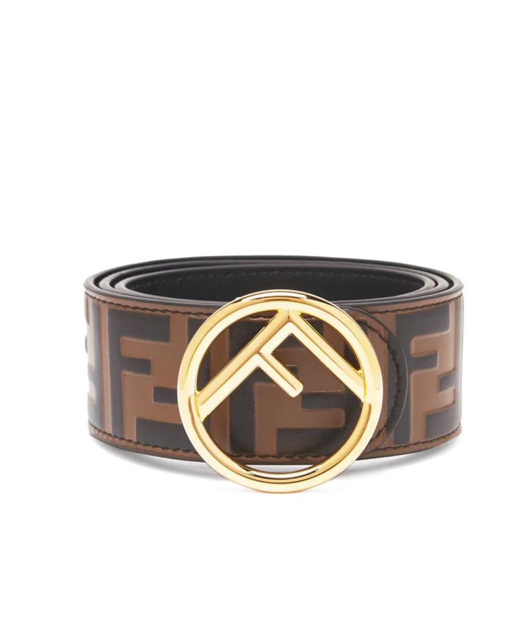 FENDI Коричневый кожаный ремень, фото 5