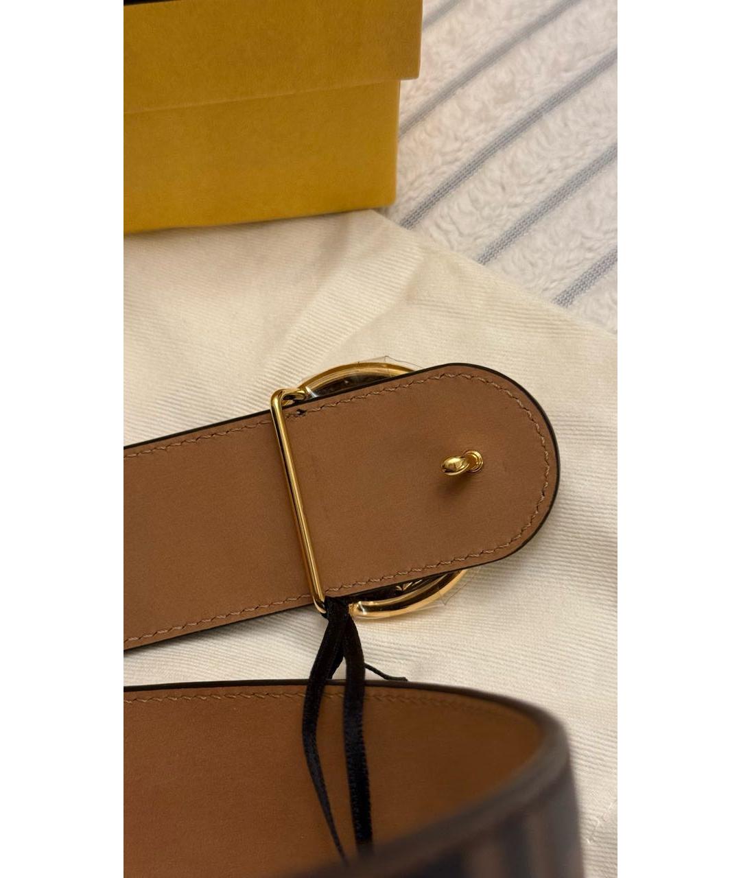 FENDI Коричневый кожаный ремень, фото 8