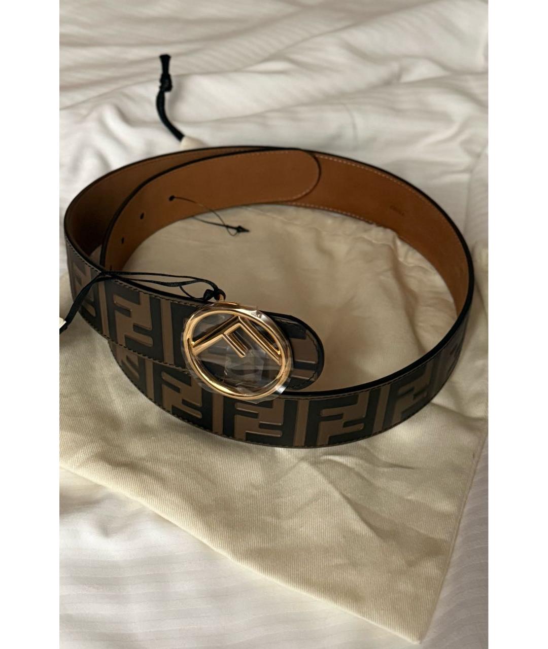 FENDI Коричневый кожаный ремень, фото 2